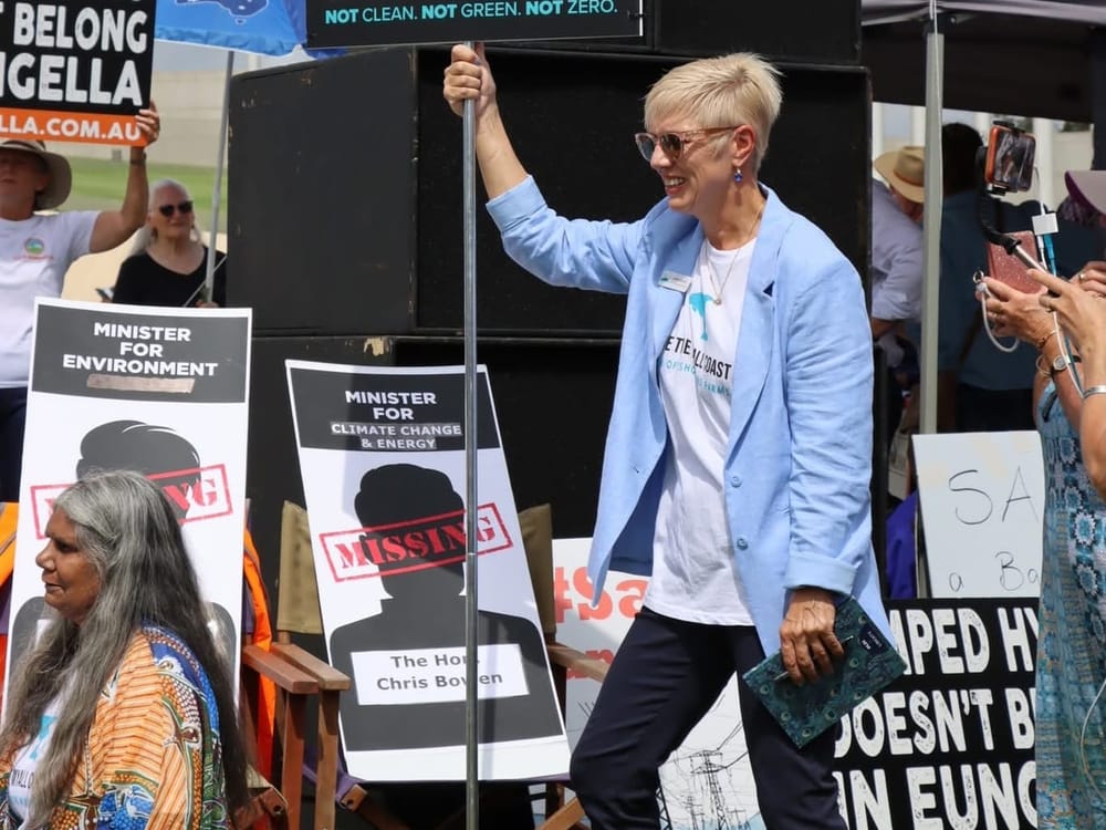Sandra at the national rally, Canberra, 6 February 2024