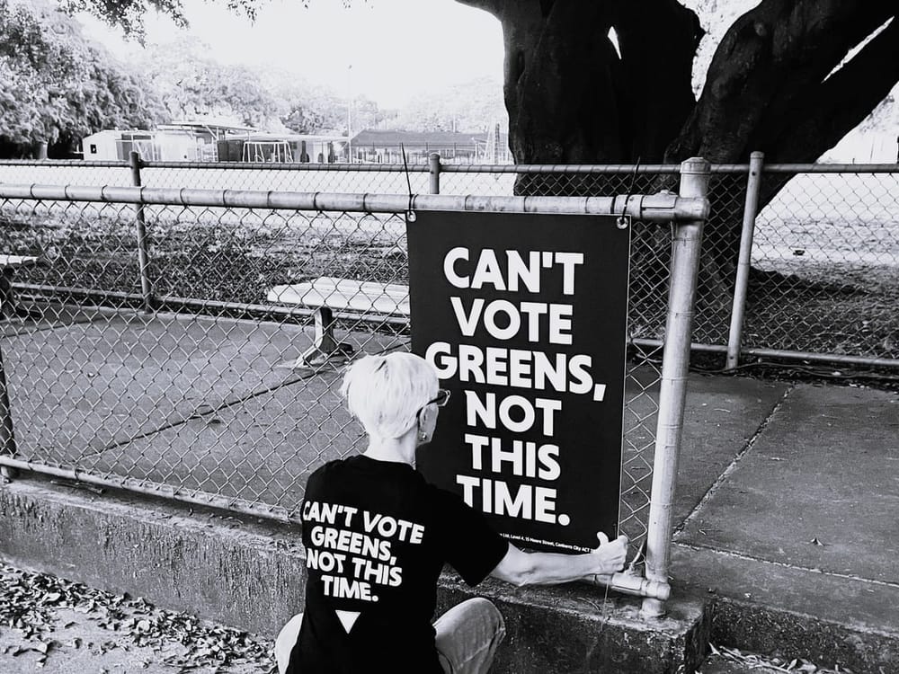 Corflutes up: election day