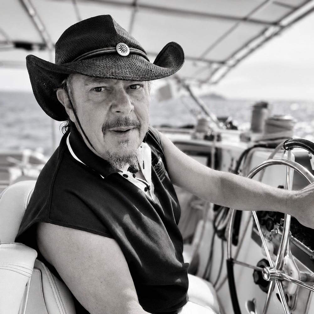 Frank Future at the helm of Imagine, Port Stephens