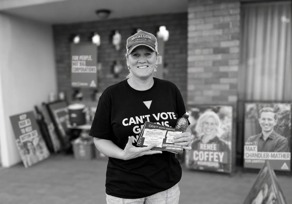 Katy McCallum on the hustings, Queensland