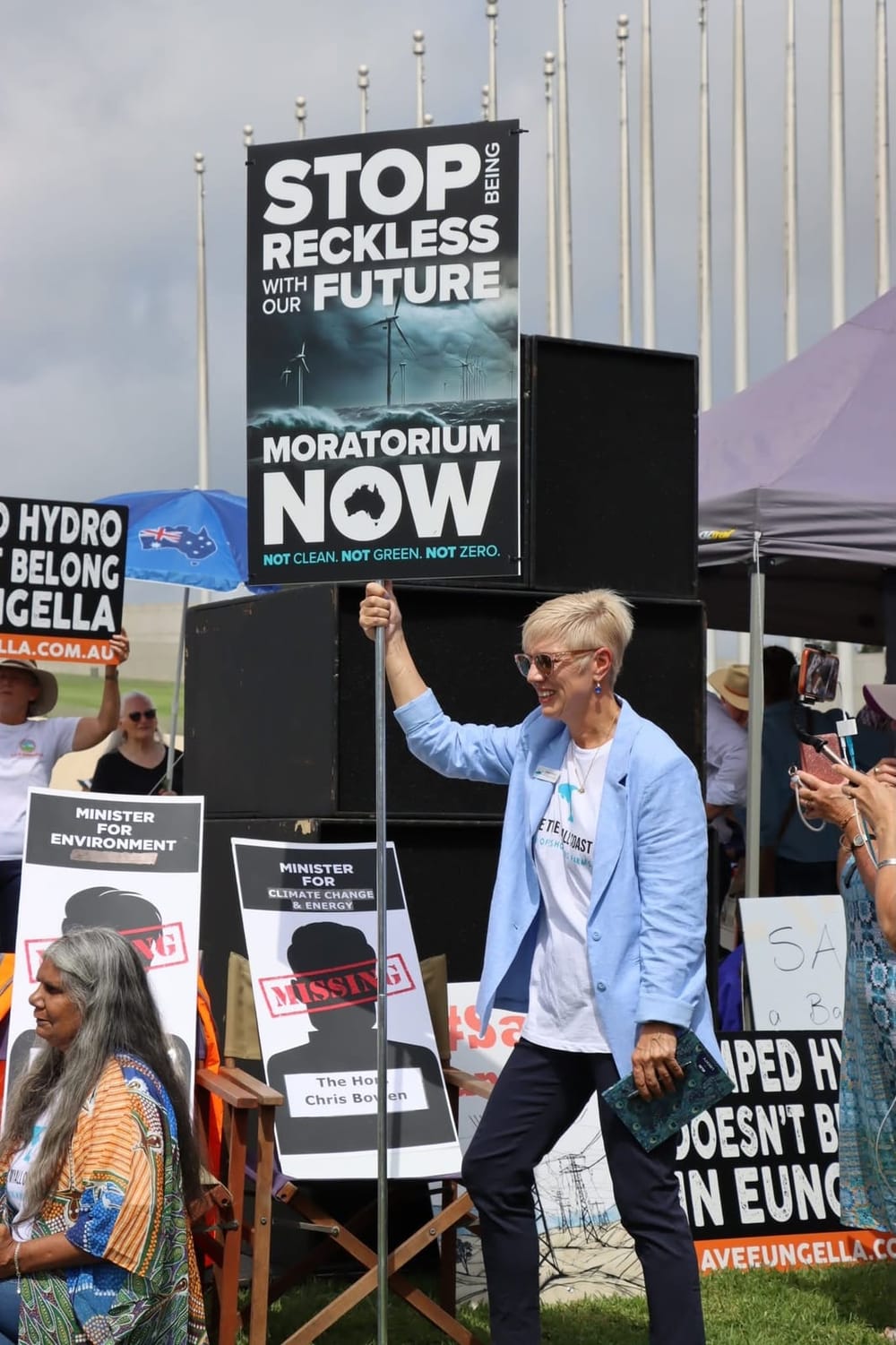 Sandra Bourke at the national rally outside Parliament House